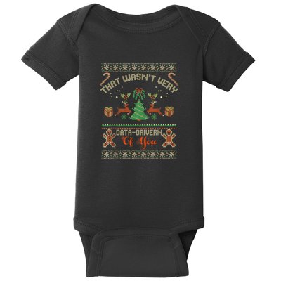 That WasnT Very Data Driven Of You Ugly Christmas Sweaters Baby Bodysuit