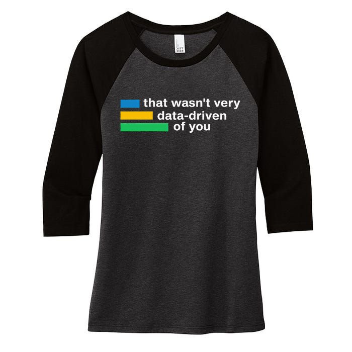 That WasnT Very Datadriven Of You Data Analyst Geek Women's Tri-Blend 3/4-Sleeve Raglan Shirt