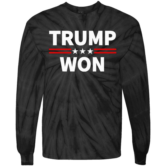 Trump Won Win The 2024 President 47th Election Tie-Dye Long Sleeve Shirt