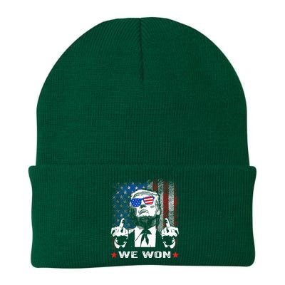 Trump We Won Wins Inauguration 47 Us President 2025 Election Knit Cap Winter Beanie