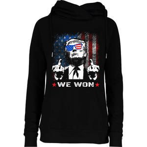 Trump We Won Wins Inauguration 47 Us President 2025 Election Womens Funnel Neck Pullover Hood