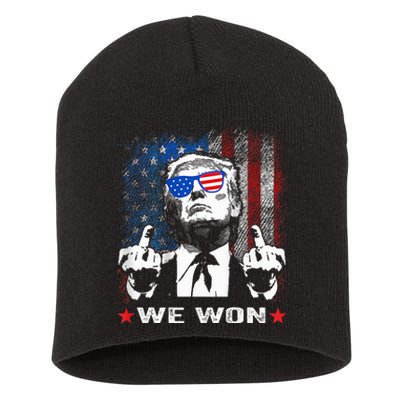 Trump We Won Wins Inauguration 47 Us President 2025 Election Short Acrylic Beanie