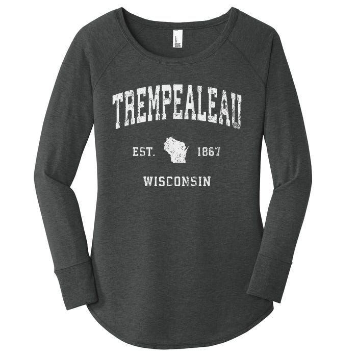 Trempealeau Wisconsin Wi Vintage Athletic Sports Design Women's Perfect Tri Tunic Long Sleeve Shirt