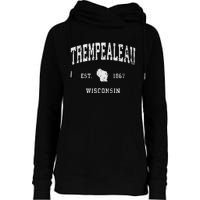 Trempealeau Wisconsin Wi Vintage Athletic Sports Design Womens Funnel Neck Pullover Hood