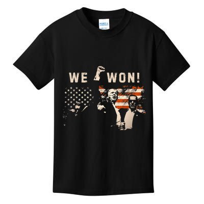 Trump We Won Wins Inauguration 47th Us President Election Kids T-Shirt
