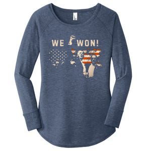 Trump We Won Wins Inauguration 47th Us President Election Women's Perfect Tri Tunic Long Sleeve Shirt