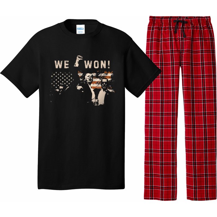 Trump We Won Wins Inauguration 47 Us President 2025 Election Gift Pajama Set