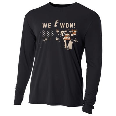 Trump We Won Wins Inauguration 47 Us President 2025 Election Gift Cooling Performance Long Sleeve Crew