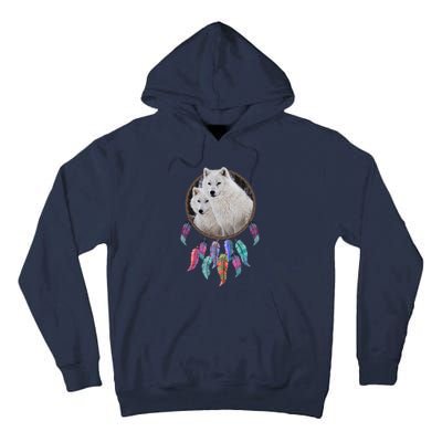 Two White Wolves Dream Catcher Tall Hoodie