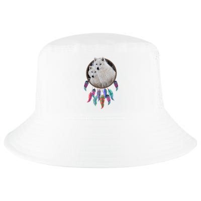 Two White Wolves Dream Catcher Cool Comfort Performance Bucket Hat