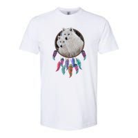 Two White Wolves Dream Catcher Softstyle CVC T-Shirt