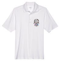 Two White Wolves Dream Catcher Men's Origin Performance Pique Polo