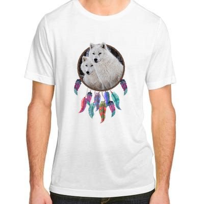 Two White Wolves Dream Catcher Adult ChromaSoft Performance T-Shirt