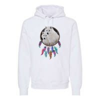 Two White Wolves Dream Catcher Premium Hoodie