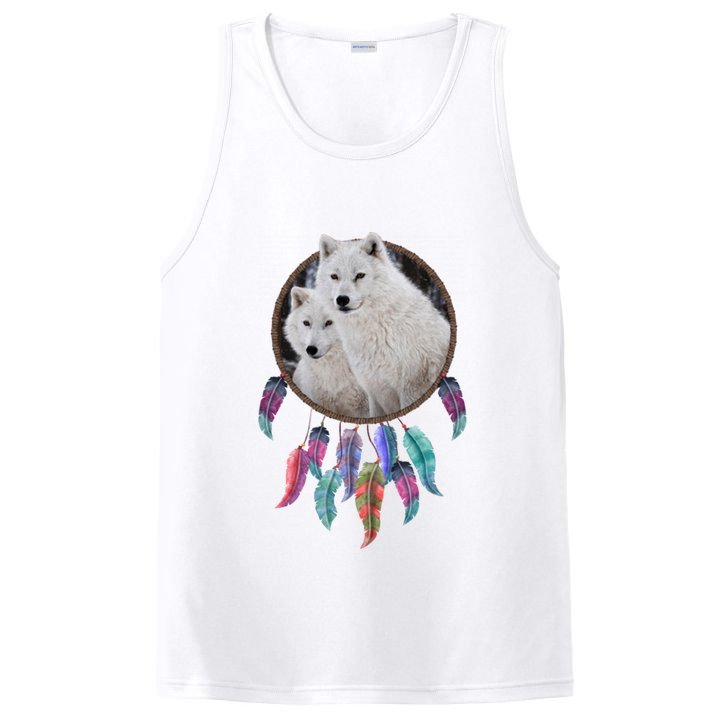 Two White Wolves Dream Catcher PosiCharge Competitor Tank