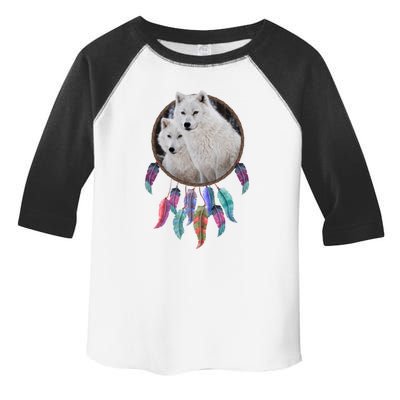 Two White Wolves Dream Catcher Toddler Fine Jersey T-Shirt