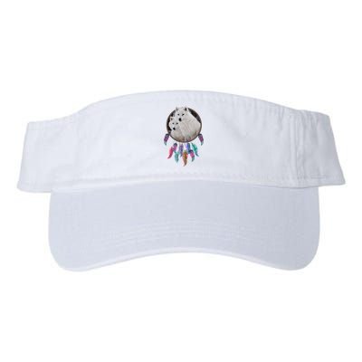 Two White Wolves Dream Catcher Visor