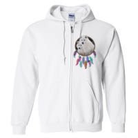 Two White Wolves Dream Catcher Full Zip Hoodie