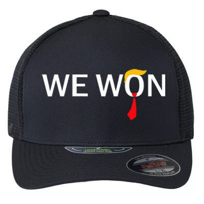 Trump We Won Wins Inauguration 47 Us President 2025 Election Flexfit Unipanel Trucker Cap