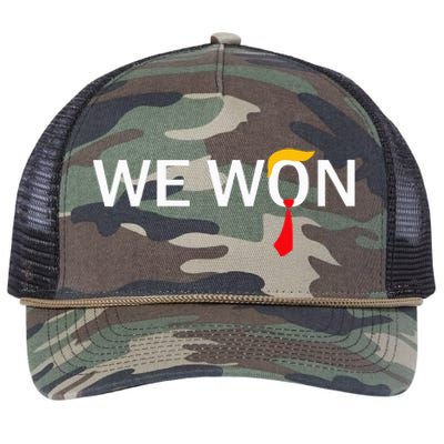 Trump We Won Wins Inauguration 47 Us President 2025 Election Retro Rope Trucker Hat Cap