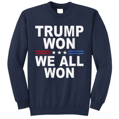 Trump Won We All Won 2024 Usa Flag Trump Won Sweatshirt