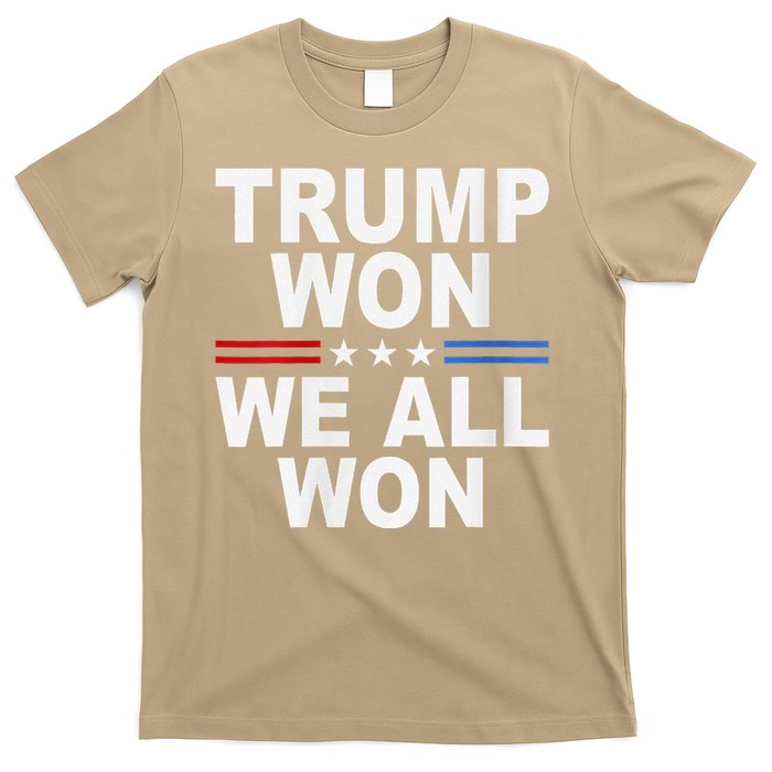 Trump Won We All Won 2024 Usa Flag Trump Won T-Shirt