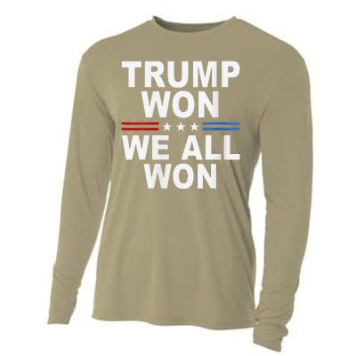 Trump Won We All Won 2024 Usa Flag Trump Won Cooling Performance Long Sleeve Crew