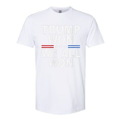 Trump Won We All Won 2024 Usa Flag Trump Won Softstyle CVC T-Shirt