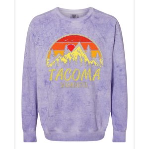 Tacoma Washington Wa Mountains Hike Hiking Souvenir Colorblast Crewneck Sweatshirt