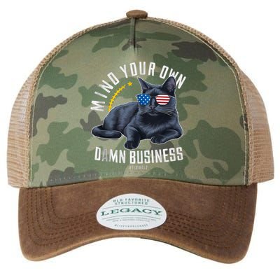 Tim Walz Waltz Mind Your Own Damn Business Funny Cat Design Legacy Tie Dye Trucker Hat