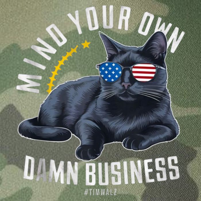 Tim Walz Waltz Mind Your Own Damn Business Funny Cat Design Legacy Tie Dye Trucker Hat