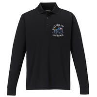 Tim Walz Waltz Mind Your Own Damn Business Funny Cat Design Performance Long Sleeve Polo