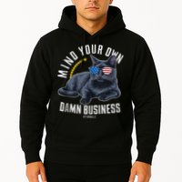 Tim Walz Waltz Mind Your Own Damn Business Funny Cat Design Hoodie