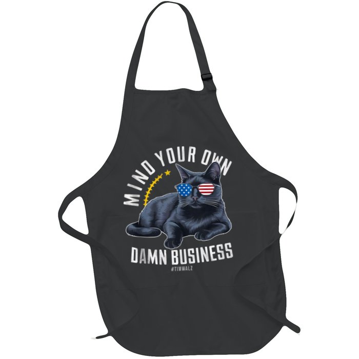 Tim Walz Waltz Mind Your Own Damn Business Funny Cat Design Apron