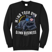 Tim Walz Waltz Mind Your Own Damn Business Funny Cat Design Sweatshirt