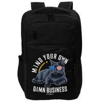 Tim Walz Waltz Mind Your Own Damn Business Funny Cat Design Impact Tech Backpack
