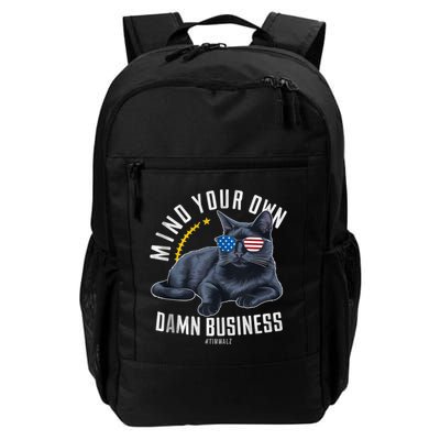 Tim Walz Waltz Mind Your Own Damn Business Funny Cat Design Backpack