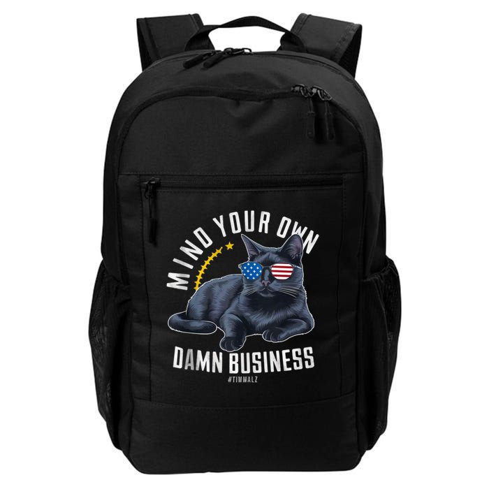 Tim Walz Waltz Mind Your Own Damn Business Funny Cat Design Backpack