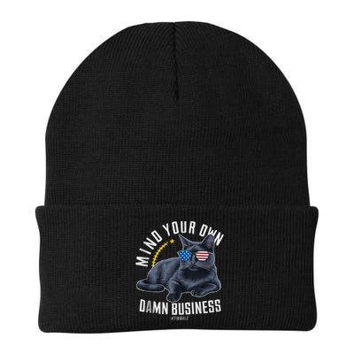 Tim Walz Waltz Mind Your Own Damn Business Funny Cat Design Beanie