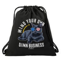 Tim Walz Waltz Mind Your Own Damn Business Funny Cat Design Drawstring Bag