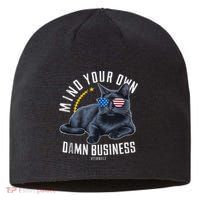 Tim Walz Waltz Mind Your Own Damn Business Funny Cat Design Sustainable Beanie