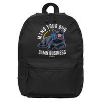 Tim Walz Waltz Mind Your Own Damn Business Funny Cat Design 16 in Basic Backpack
