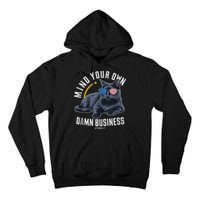 Tim Walz Waltz Mind Your Own Damn Business Funny Cat Design Tall Hoodie