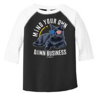 Tim Walz Waltz Mind Your Own Damn Business Funny Cat Design Toddler Fine Jersey T-Shirt