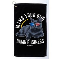 Tim Walz Waltz Mind Your Own Damn Business Funny Cat Design Golf Towel