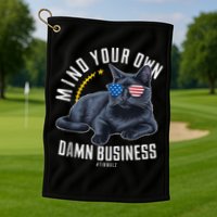 Tim Walz Waltz Mind Your Own Damn Business Funny Cat Design Golf Towel