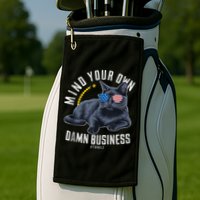 Tim Walz Waltz Mind Your Own Damn Business Funny Cat Design Golf Towel