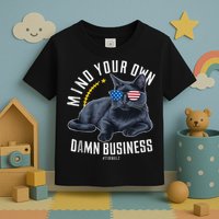 Tim Walz Waltz Mind Your Own Damn Business Funny Cat Design Toddler T-Shirt