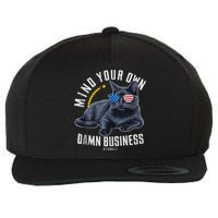 Tim Walz Waltz Mind Your Own Damn Business Funny Cat Design Wool Snapback Cap