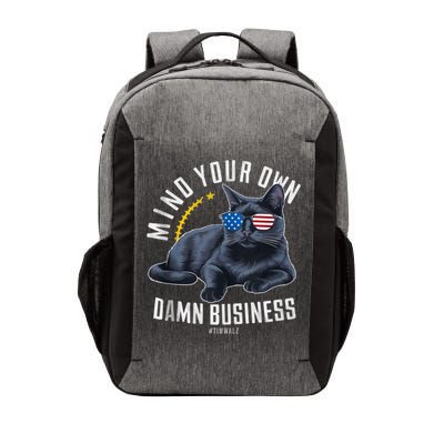 Tim Walz Waltz Mind Your Own Damn Business Funny Cat Design Vector Backpack